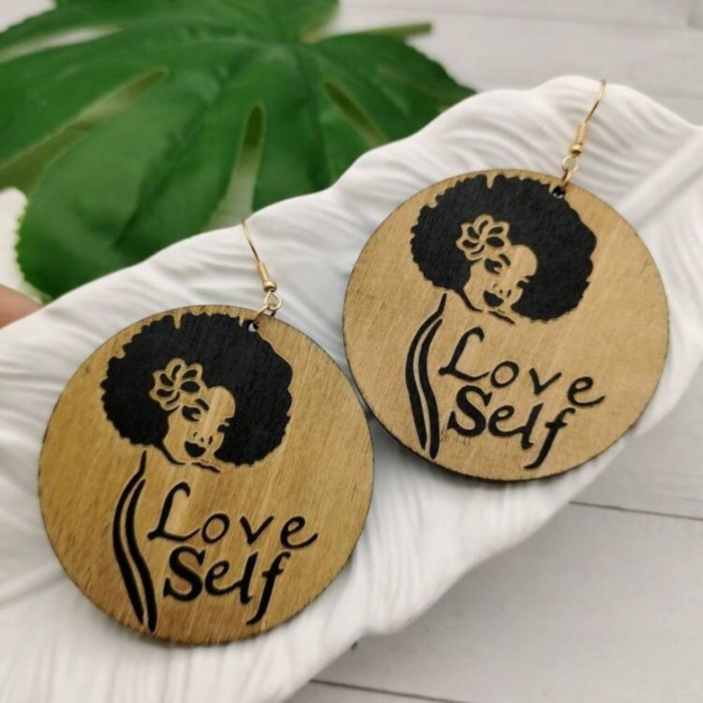 3for$20 1pair Printed Black Africa Portrait Dangle Earrings, Trendy Vintage